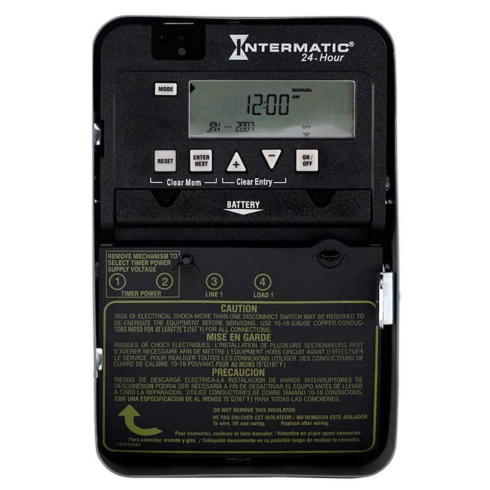 Intermatic ET1100 Series 30A 120/208/240/277V -40 to 150 Degree F 24 Hour Electronic Time Switch in Grey
