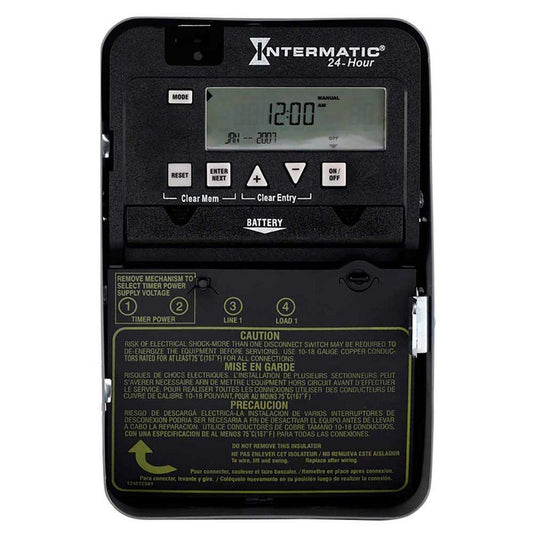 Intermatic ET1100 Series 30A 120/208/240/277V -40 to 150 Degree F 24 Hour Electronic Time Switch in Grey