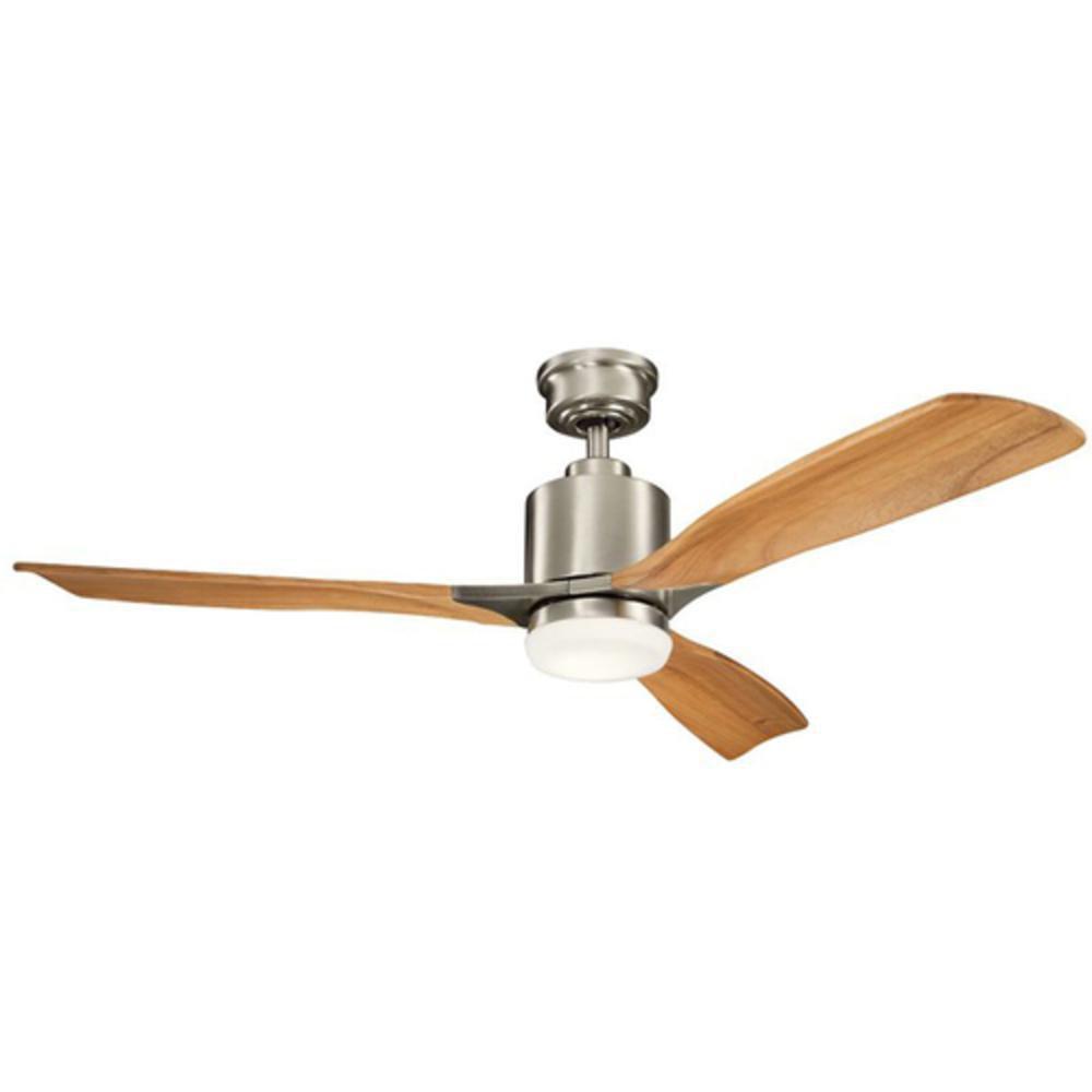 Kichler Lighting Ridley II 17W 3-Blade LED Ceiling Fan with 52 in. Blade Span in Brushed Stainless Steel