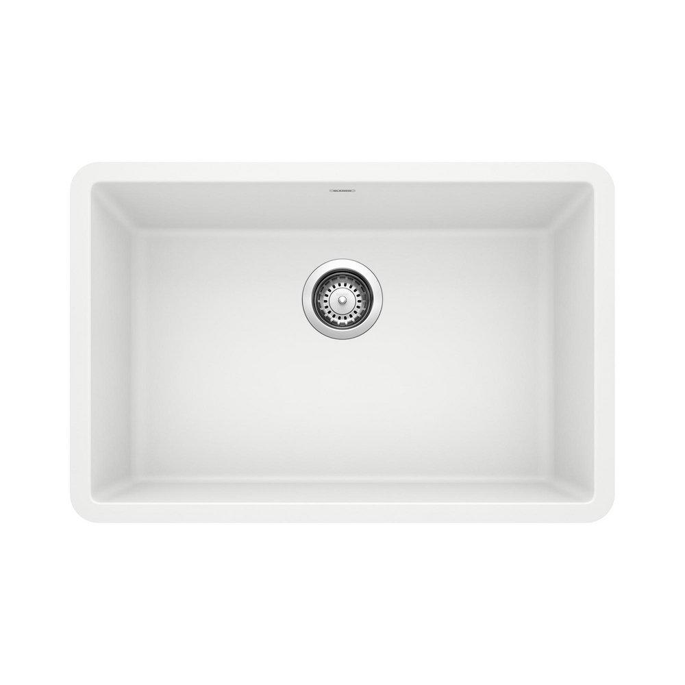 BLANCO Precis 26-4/5 in. Undermount Silgranit Single Bowl Kitchen Sink in White