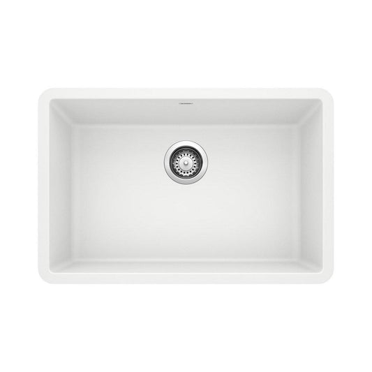 BLANCO Precis 26-4/5 in. Undermount Silgranit Single Bowl Kitchen Sink in White