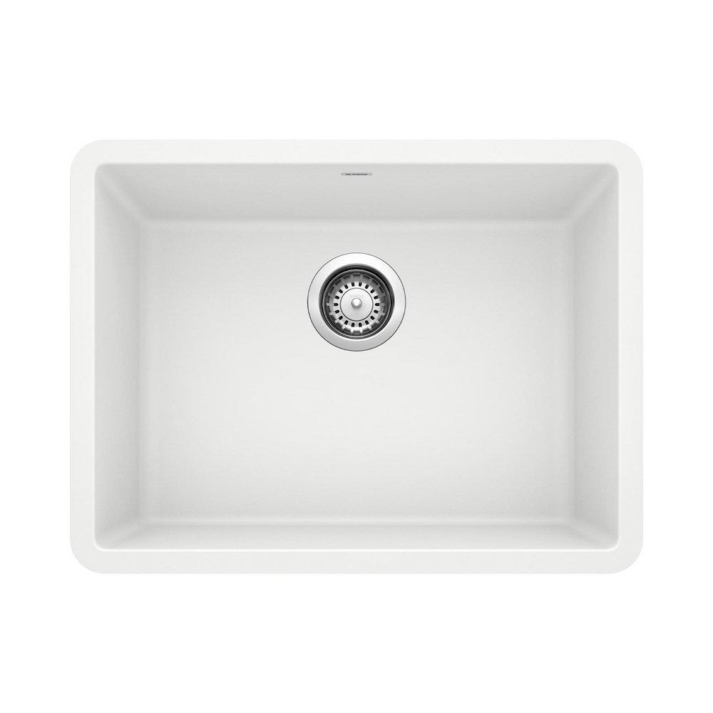 BLANCO Precis 23-4/9 in. Undermount Silgranit Single Bowl Kitchen Sink in White