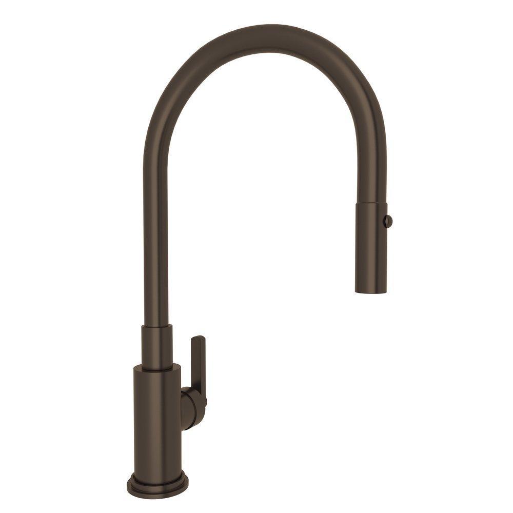 ROHL® Lombardia Single Handle Pull Down Kitchen Faucet in Tuscan Brass