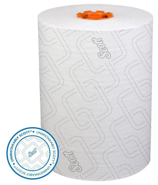 Scott® Control™ Slimroll™ 580 ft. Hard Roll Towel in White with Orange Color Core (Pack of 6)