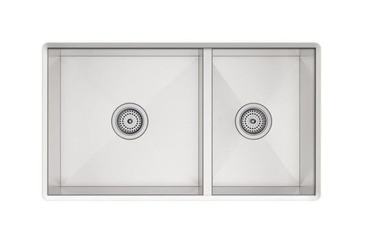 Sterling Ludington® 32 in. Undermount Stainless Steel Double Bowl Kitchen Sink in Satin Stainless Steel