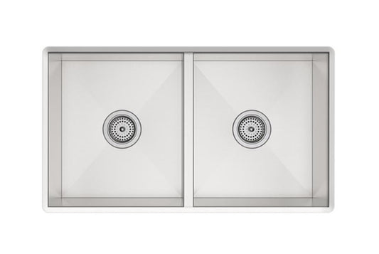 Sterling Ludington® 32 in. Undermount Stainless Steel Double Bowl Kitchen Sink in Satin Stainless Steel