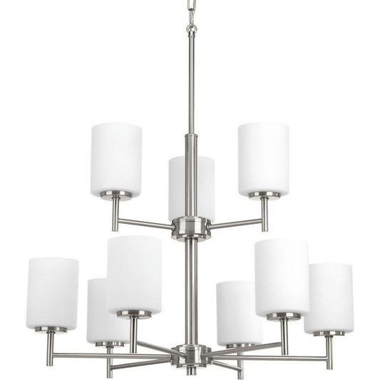 Progress Lighting Replay 25-1/2 in. 100W 9-Light Medium E-26 Incandescent Chandelier in Brushed Nickel
