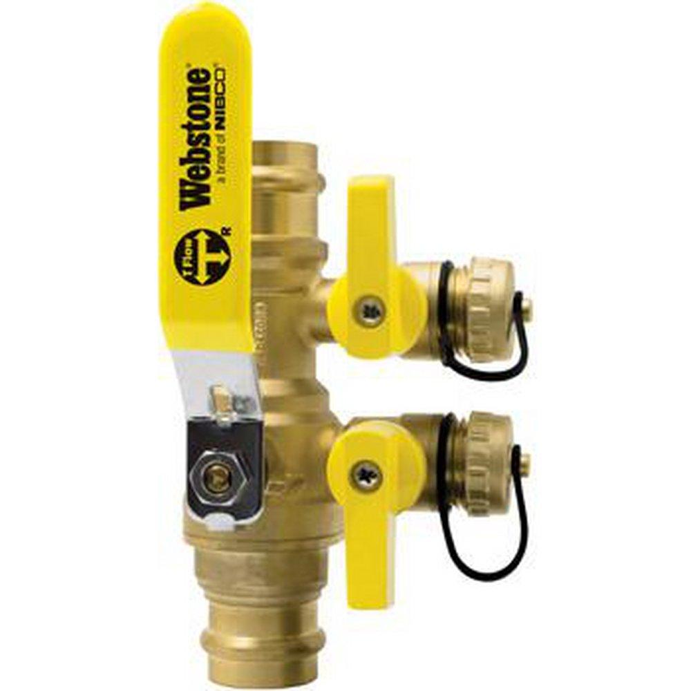 Webstone a brand of NIBCO Pro-Connect™ Press Purge and Fill™ 1-1/4 x 3/4 in. Brass Full Port Press 250# Ball Valve