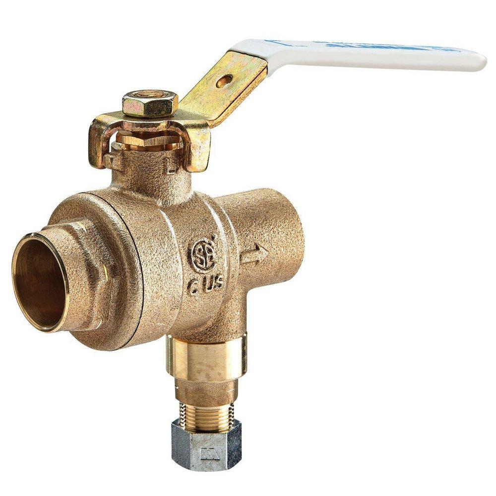 Watts Series LFBRVM1 3/4 in. Bronze Full Port Sweat x Compression Weld Ball Valve