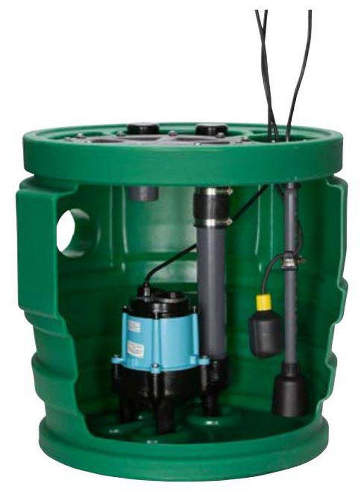 24 x 24 in. 115V 2/5 hp Premium Simplex Sewage System with Tether Float Switch