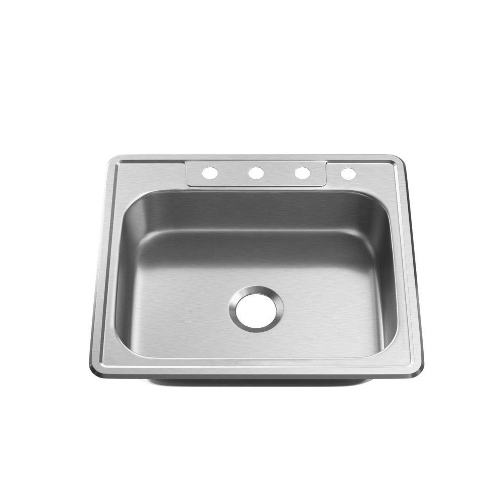 PROFLO® Bealeton 25 x 22 in. Stainless Steel Single Bowl Drop-in Kitchen Sink