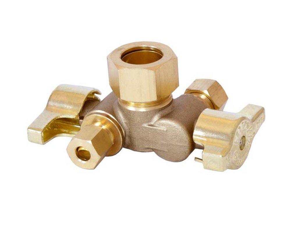 Legend Valve & Fitting T-598NL 5/8 x 3/8 x 3/8 in. OD Tube Lever Straight Supply Stop Valve in Chrome Plated