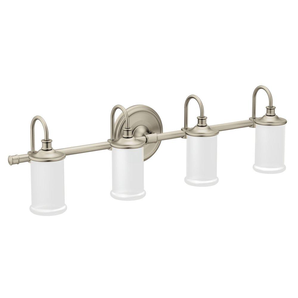 Moen Belfield™ 100W 4-Light Medium E-26 Bath Light in Brushed Nickel