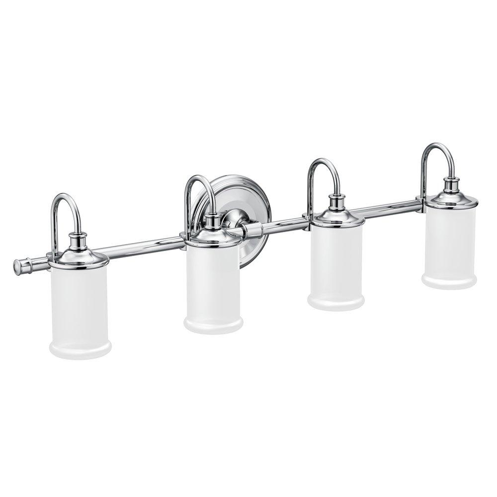 Moen Belfield™ 100W 4-Light Medium E-26 Vanity Fixture in Polished Chrome