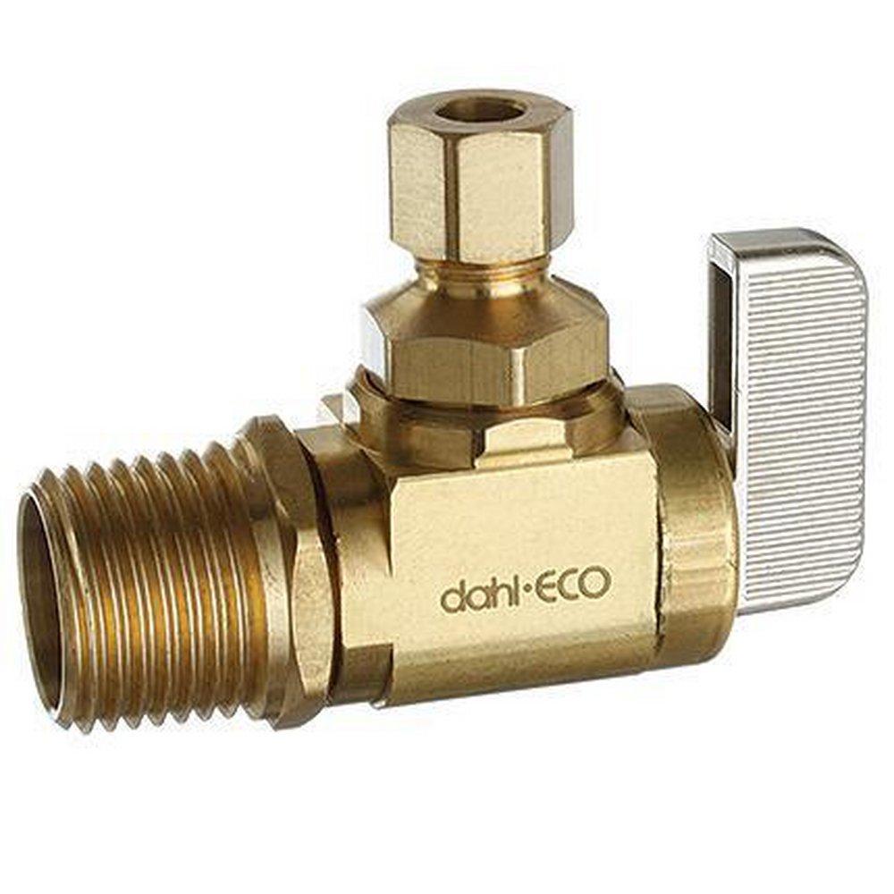 dahl Valve Mini-Ball™ 1/2 x 1/4 in. MIPS x OD Compression Loose Key Angle Supply Stop Valve in Rough Brass