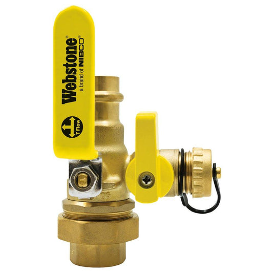 Webstone a brand of NIBCO H-x043W Series 1-1/4 in. Forged Brass Full Port Union FIPS x Press 250# Ball Valve