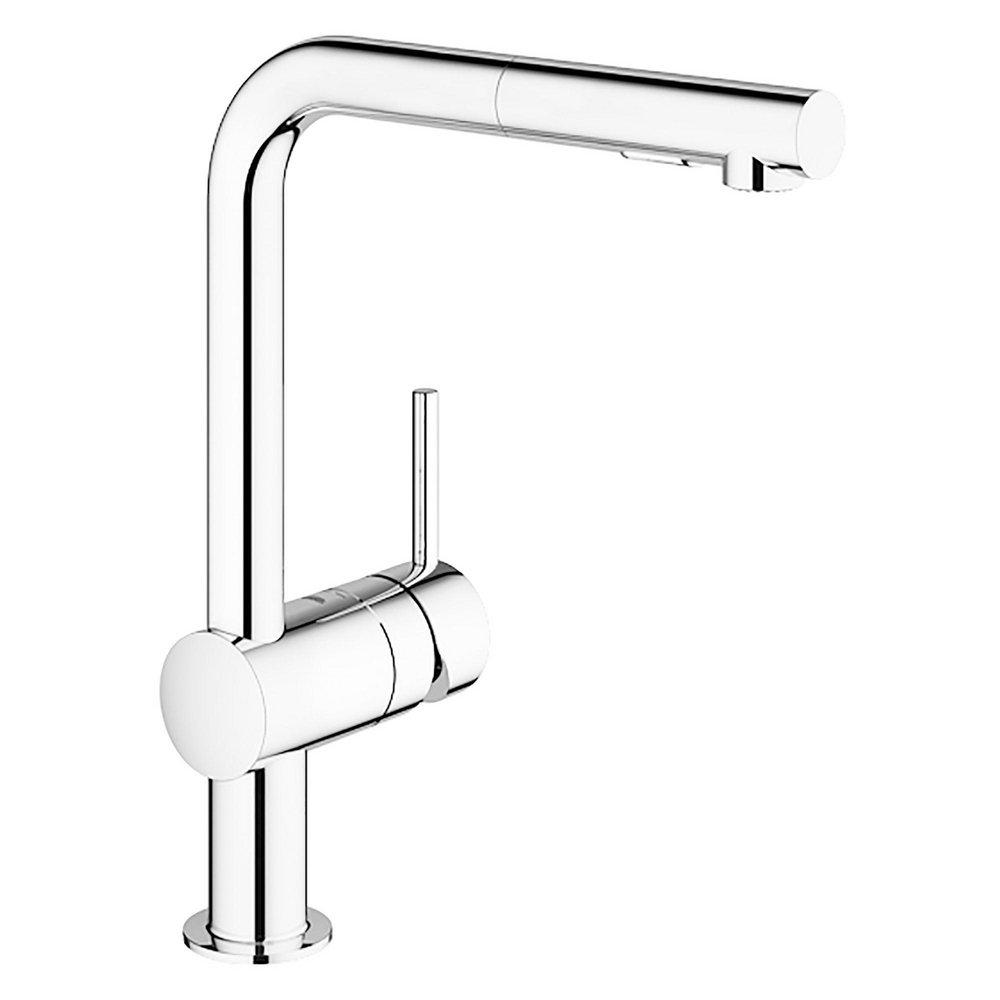 GROHE Minta Single Handle Pull Out Kitchen Faucet in StarLight® Chrome