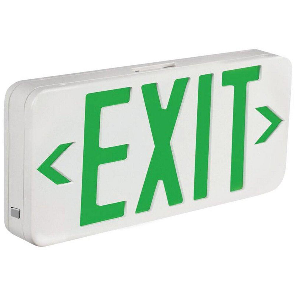 Green Chevron Integrated LED Battery Backup in White