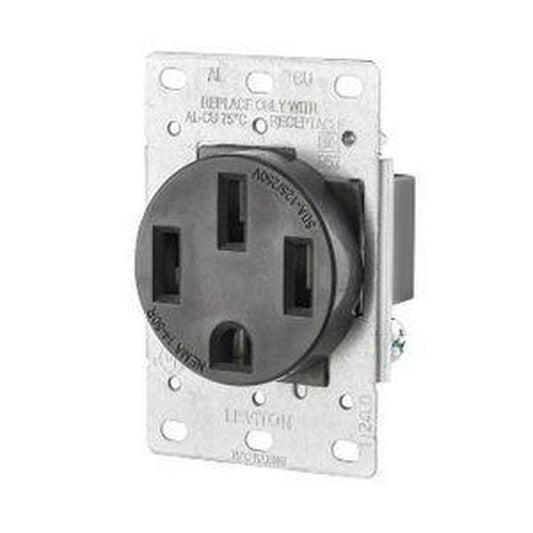 50A 125/250V Flush Mount Receptacle in Black