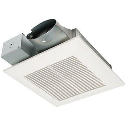 Panasonic WhisperValue® DC™ 50-80-100 CFM Ceiling/Wall Mount Ventilation Fan with Smartflow™ Motor & Condensation Sensor in White - 0.3-1.3 Sones - Energy Star Rated
