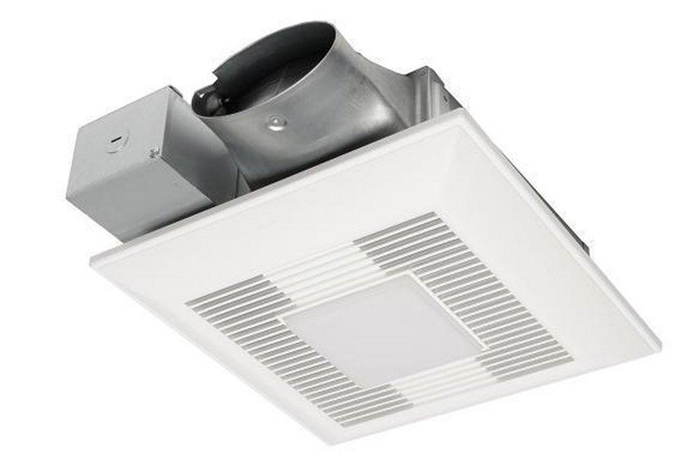 Panasonic WhisperValue® DC™ 80-100 CFM Ceiling/Wall Mount Ventilation Fan with Multi-Speed Smartflow™ Motor & LED Light in White - 0.3-1.3 Sones - Energy Star Rated