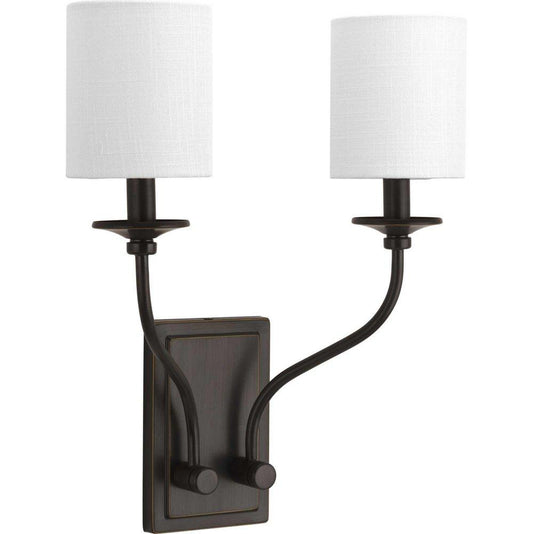 Progress Lighting Bonita 60W 2-Light Candelabra E-12 Incandescent Wall Sconce in Antique Bronze