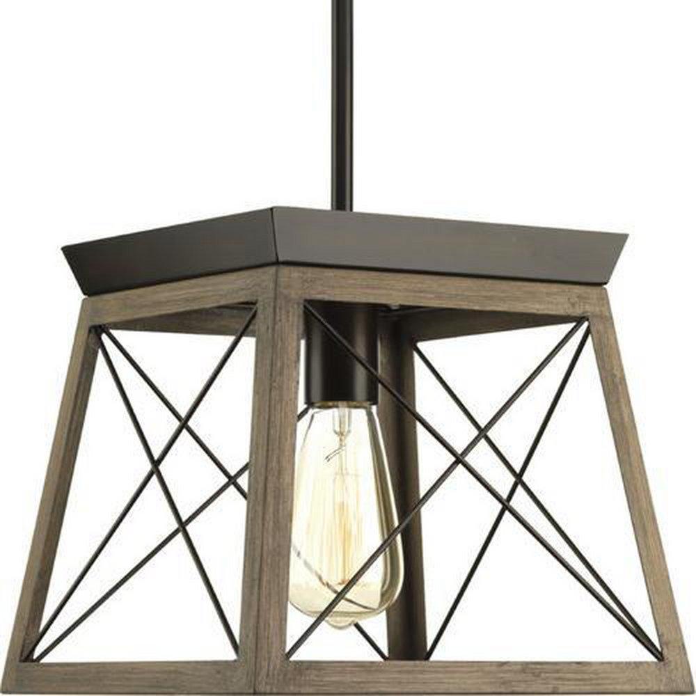 Progress Lighting Briarwood 100W 1-Light Incandescent Mini Pendant in Antique Bronze
