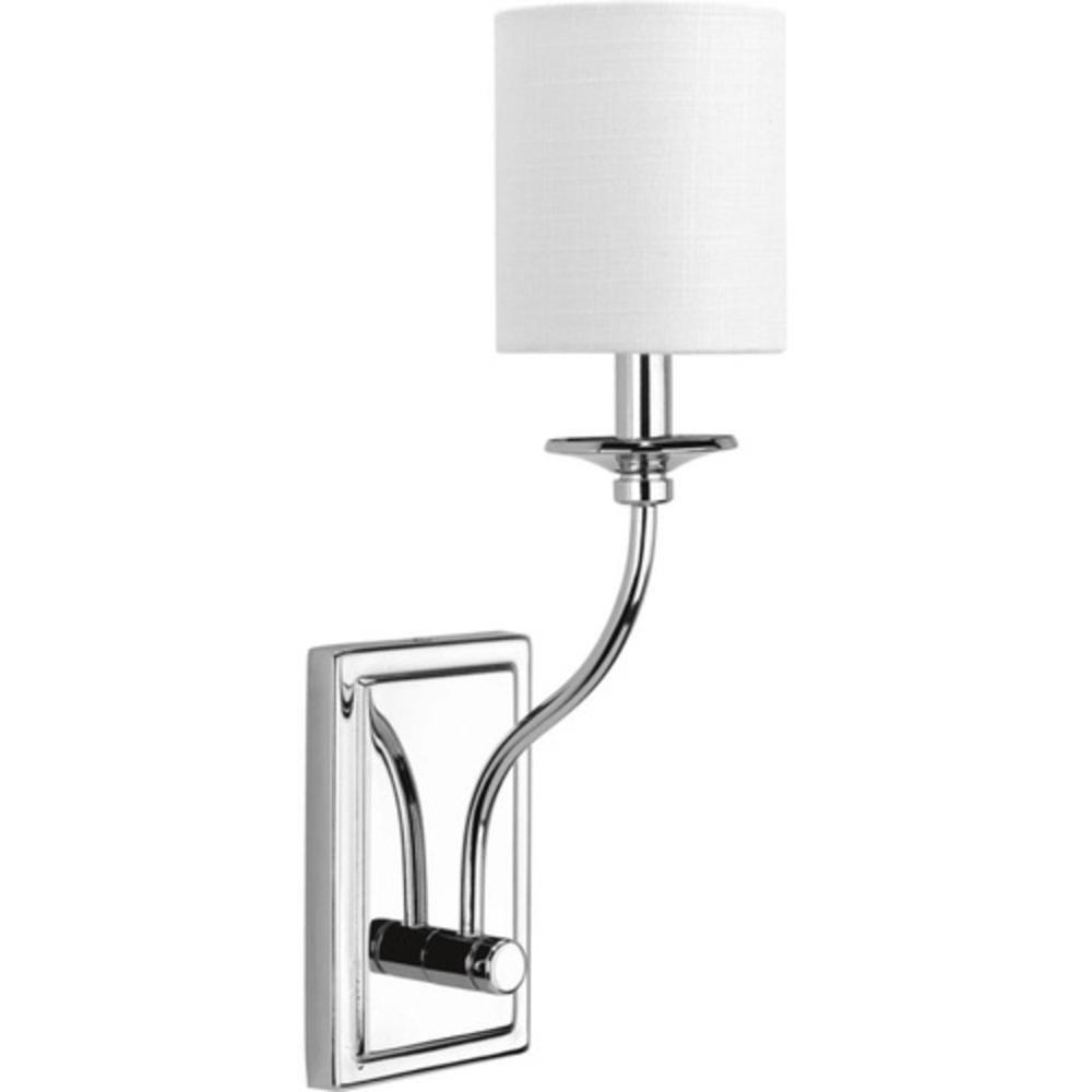 Progress Lighting Bonita 9 x 17-1/8 in. 60W 1-Light Candelabra E-12 Incandescent Wall Sconce in Polished Chrome