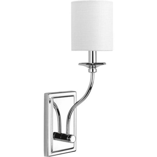 Progress Lighting Bonita 9 x 17-1/8 in. 60W 1-Light Candelabra E-12 Incandescent Wall Sconce in Polished Chrome