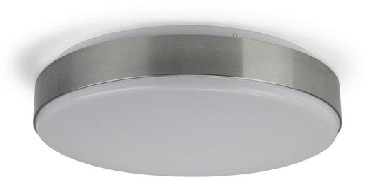 15-1/4 in. 24W 1-Light Flush Mount Ceiling Fixture in Brushed Nickel