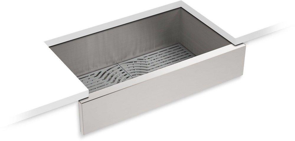 Sterling Ludington® 34 in. Undermount Farmhouse Stainless Steel Single Bowl Kitchen Sink in Satin Stainless Steel