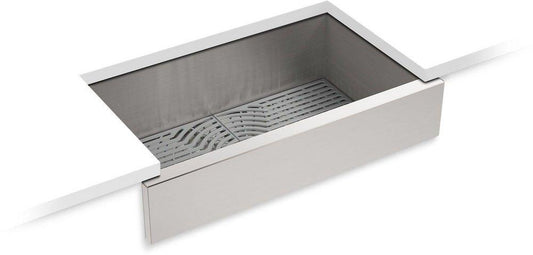 Sterling Ludington® 34 in. Undermount Farmhouse Stainless Steel Single Bowl Kitchen Sink in Satin Stainless Steel