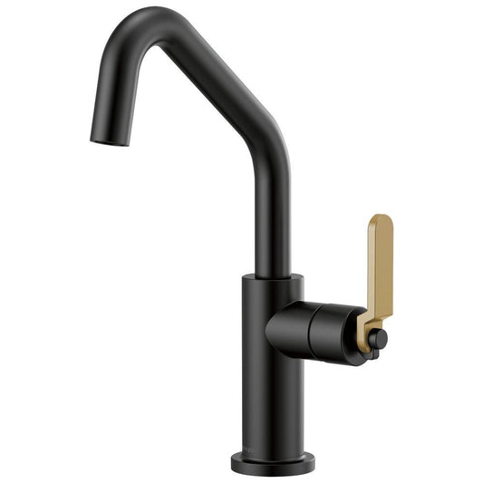 Brizo Litze® Single Handle Bar Faucet in Matte Black with Brilliance® Luxe Gold®