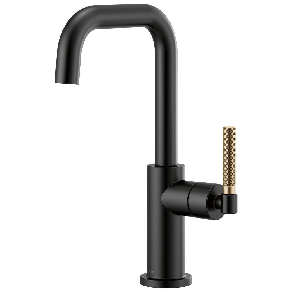 Brizo Litze® Single Handle Bar Faucet in Matte Black/Luxe Gold