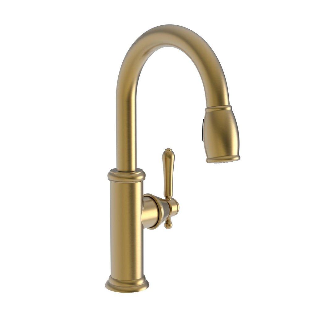 Newport Brass Chesterfield Single Handle Pull Down Bar Faucet in Satin Bronze - PVD