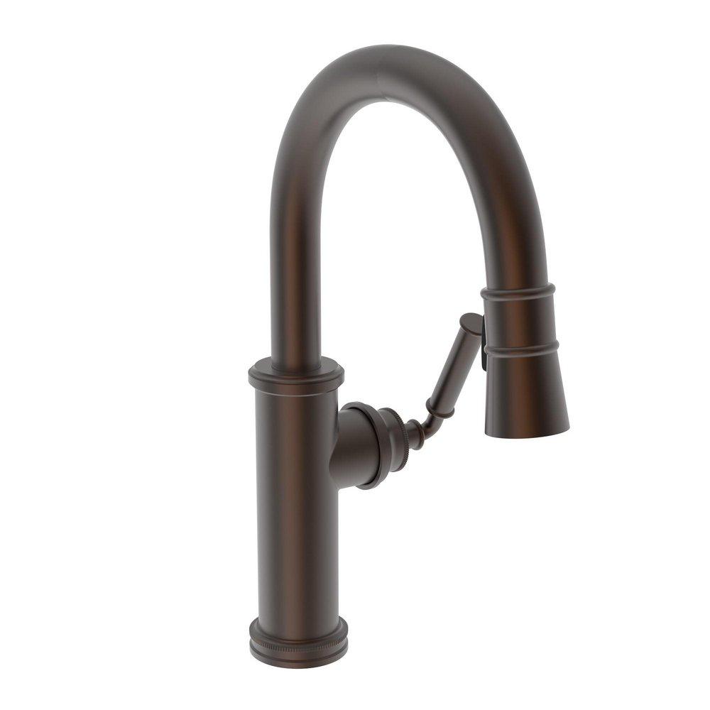 Newport Brass Taft Two Handle Pull Down Bar Faucet in English Bronze