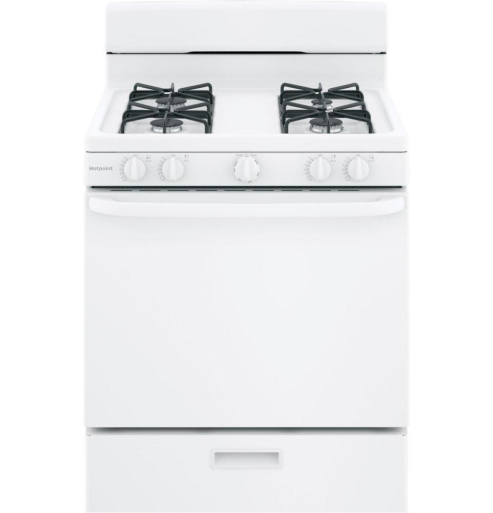 GE Hotpoint Hotpoint® 30 in. Gas 4-Burner Sealed Freestanding Range in White