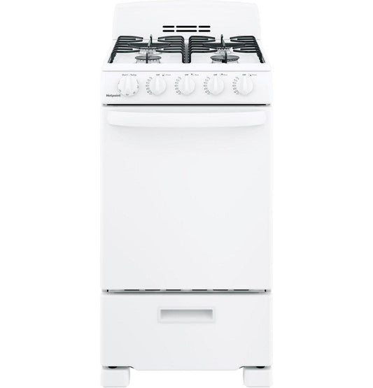 GE Hotpoint Hotpoint® 19-3/4 in. Gas 4-Burner Sealed Freestanding Range in White