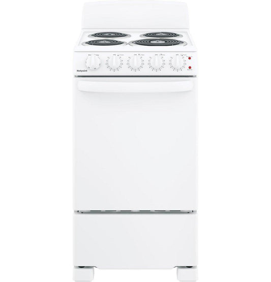 GE Hotpoint Hotpoint® 19-3/4 in. Electric 4-Burner Coil Freestanding Range in White