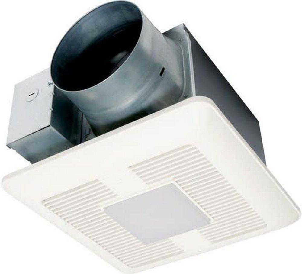 Panasonic WhisperCeiling® DC™ 110-130-150 CFM Ceiling Mount Bathroom Exhaust Fan with Smartflow™ ECM Motor & LED Light in White - Fan Only - 0.3-0.7 Sones - Energy Star Rated
