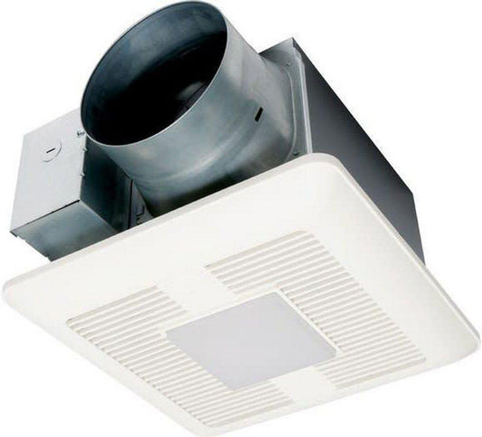 Panasonic WhisperCeiling® DC™ 110-130-150 CFM Ceiling Mount Bathroom Exhaust Fan with Smartflow™ ECM Motor & LED Light in White - Fan Only - 0.3-0.7 Sones - Energy Star Rated