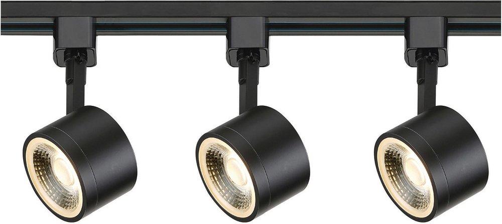 NUVO Signature 3-Light 12W LED Round Track Kit - 4ft Track - Black Finish - 36° Beam
