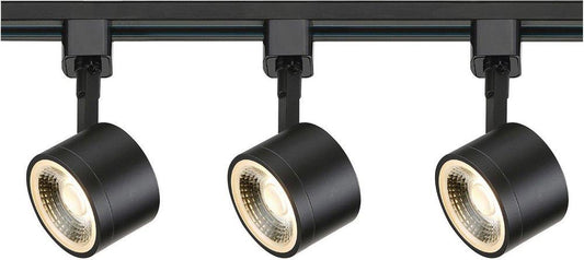 NUVO Signature 3-Light 12W LED Round Track Kit - 4ft Track - Black Finish - 36° Beam