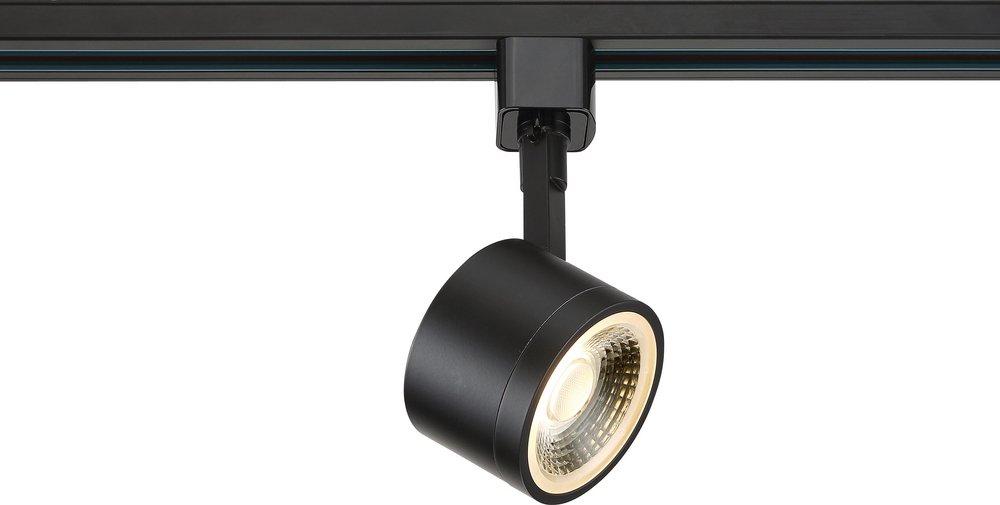 12W LED Round Track Head - Matte Black Finish - 36° Beam