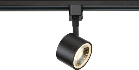 12W LED Round Track Head - Matte Black Finish - 36° Beam