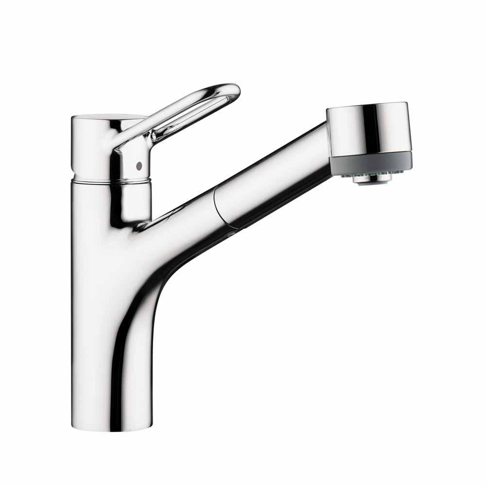 Hansgrohe Talis Single Handle Pull Out Kitchen Faucet in Polished Chrome