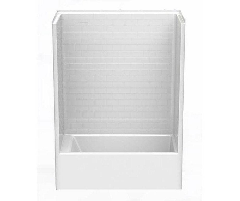 Aquatic Everyday 60 x 36 in. Tile Tub and Shower Unit in White with Right Drain