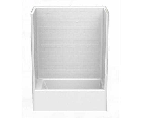 Aquatic Everyday 60 x 36 in. Tile Tub and Shower Unit in White with Right Drain