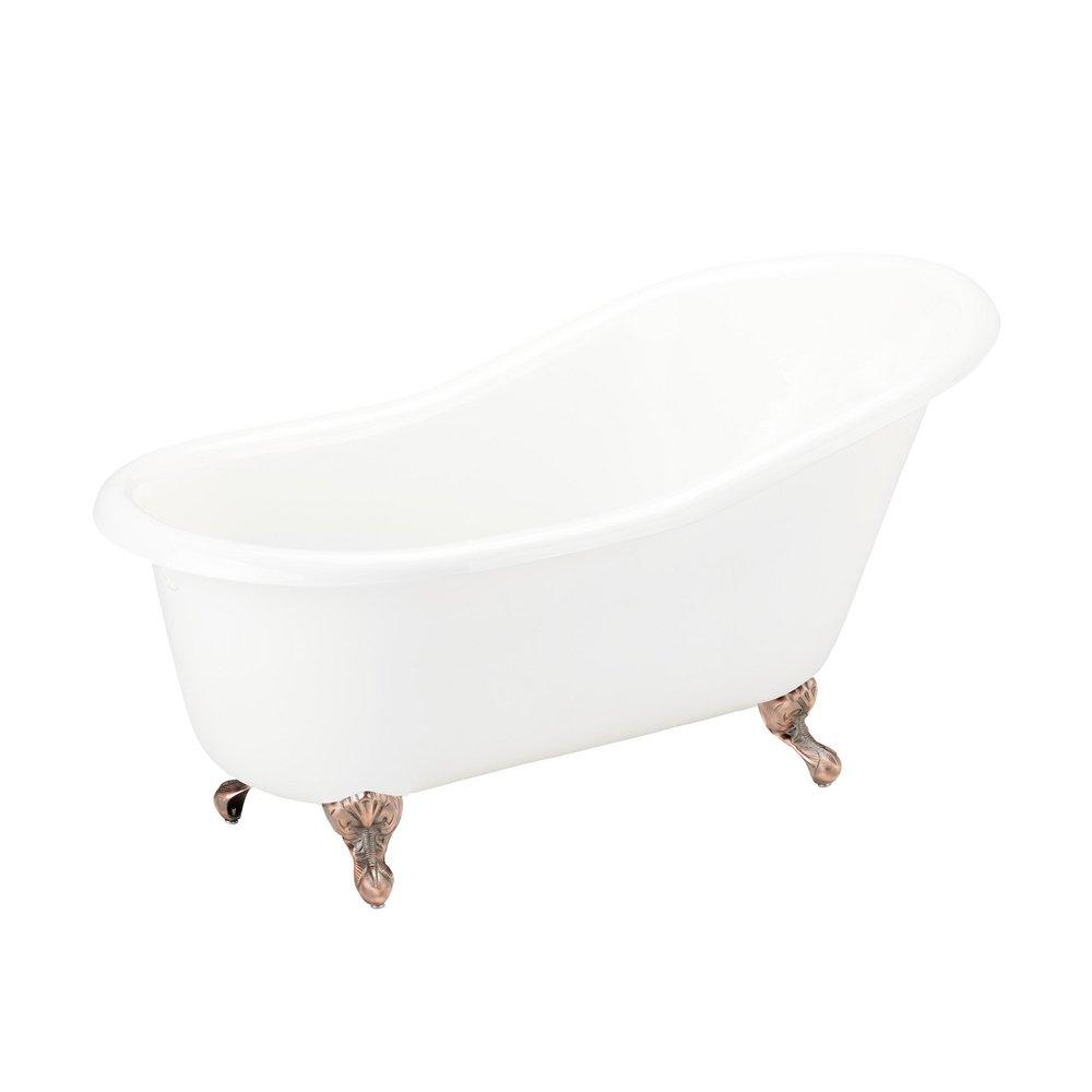 Signature Hardware Erica 57 x 30 in. Freestanding Bathtub End Drain in White