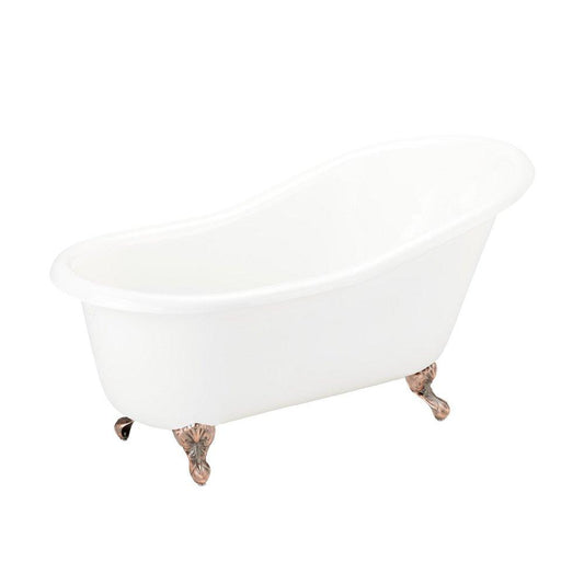 Signature Hardware Erica 57 x 30 in. Freestanding Bathtub End Drain in White